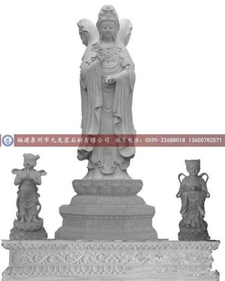 九龍星石材廠家直銷石雕觀音菩薩 石材花崗巖佛像 寺廟青石十八羅漢像